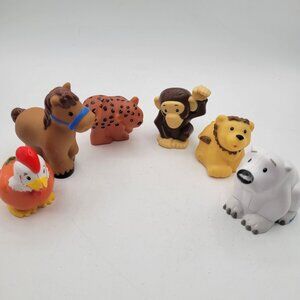 Fisher Price Little People Lot of ANIMALS Figures Polar Bear Leopard Monkey Lion